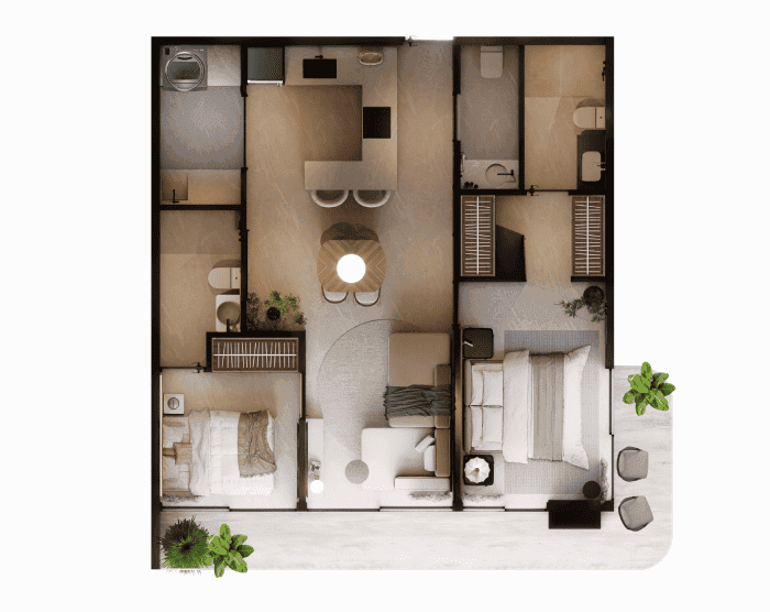 Planta de apartamento Modelo C